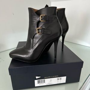 Ralph Lauren Purple Label Leather Moto Boots Sz 39